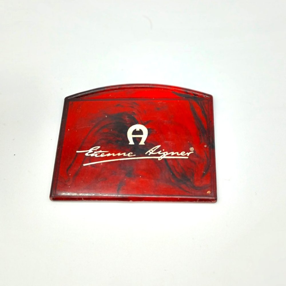 Etienne Aigner Vintage Pocket Mirror. Tortoise Shell Design Makeup